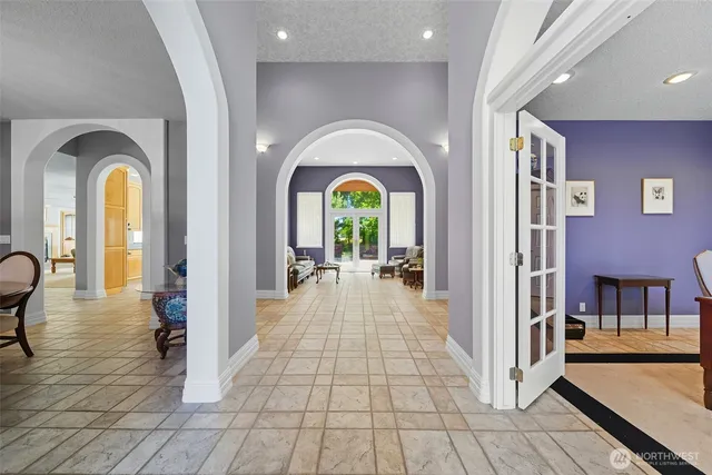 a workspace with furniture and window