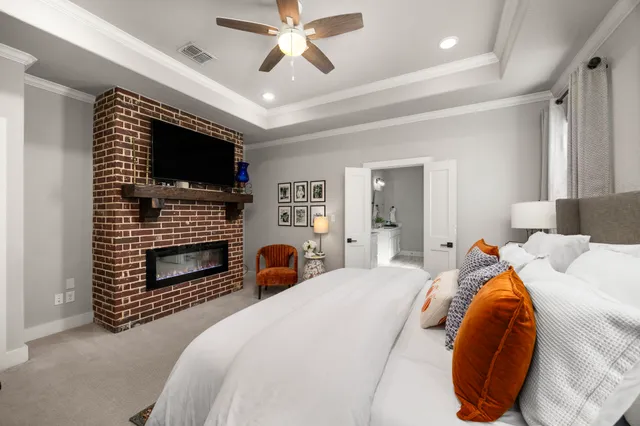 a bed room with a bed and a couch