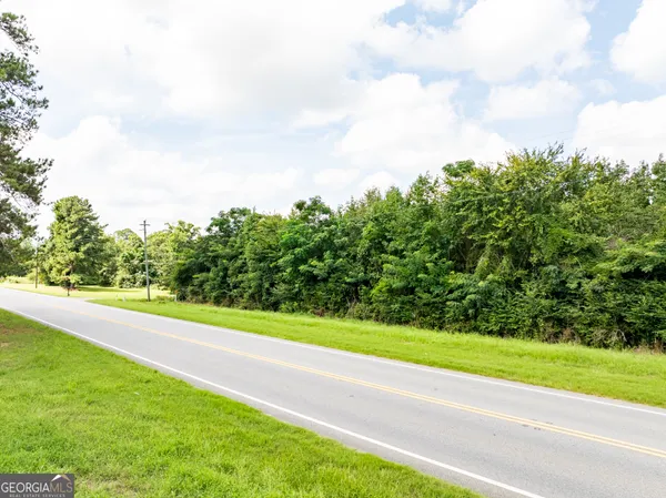 a view of a yard with an trees