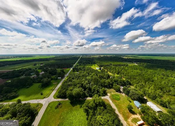 a view of a lake with a city