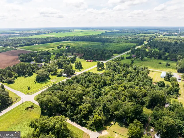 a view of a garden with a lake