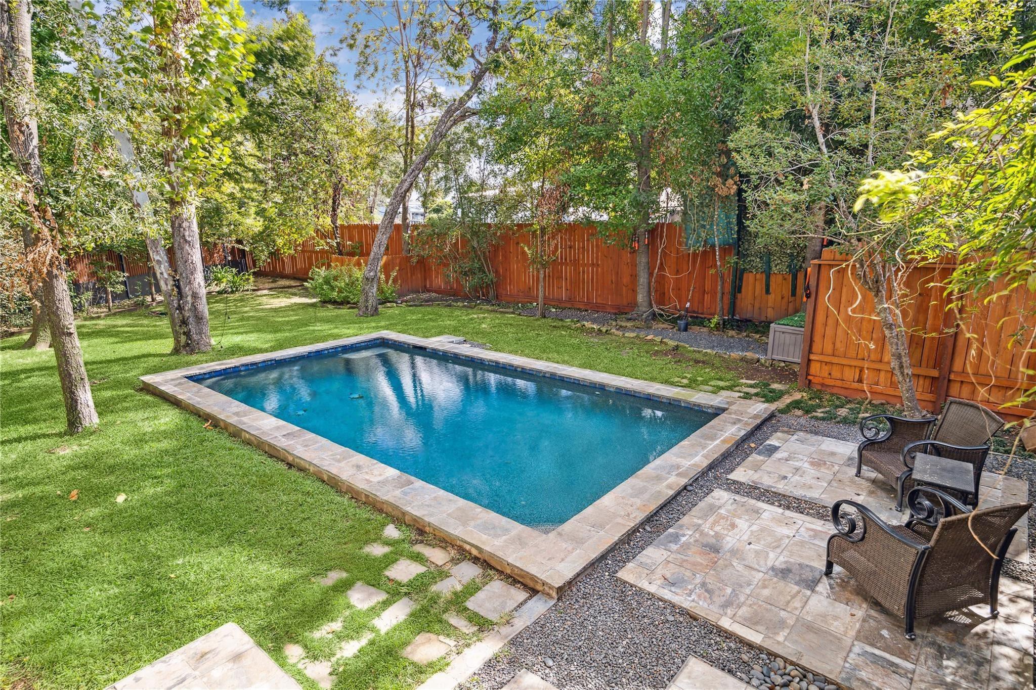 1238 West 22nd Street Houston, TX 77008 - Photo 37 of 39 Pool is run by a Hayward system and the backyard has sprinklers