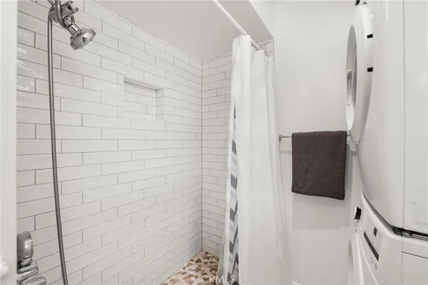 a bathroom with a shower