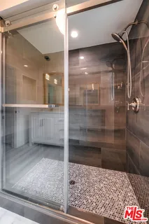 a bathroom with a shower