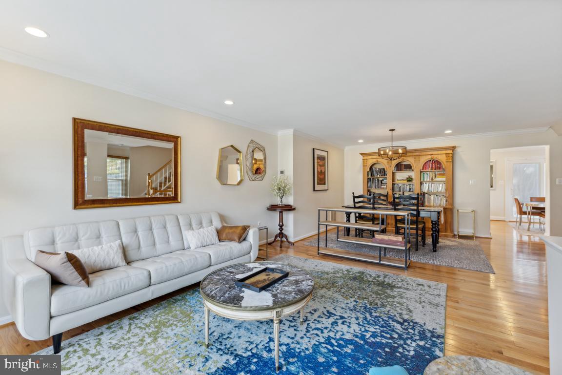 Sunlit open-concept living room