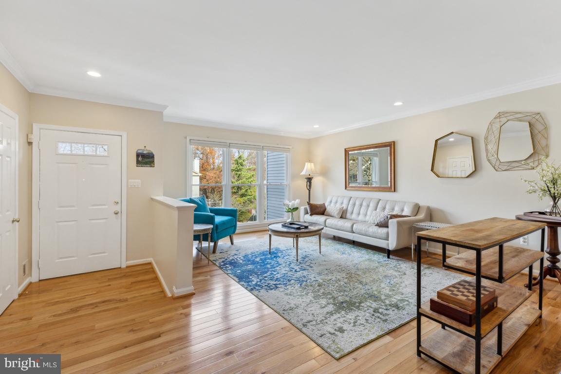 Sunlit open-concept living room