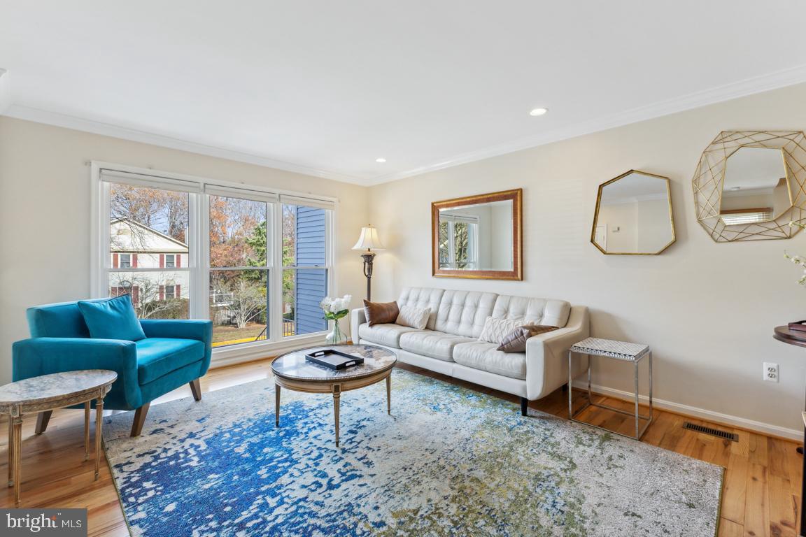 Sunlit open-concept living room