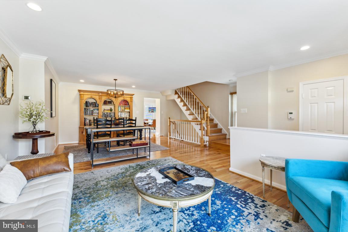 Sunlit open-concept living room