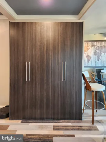 a view of a door and a chair