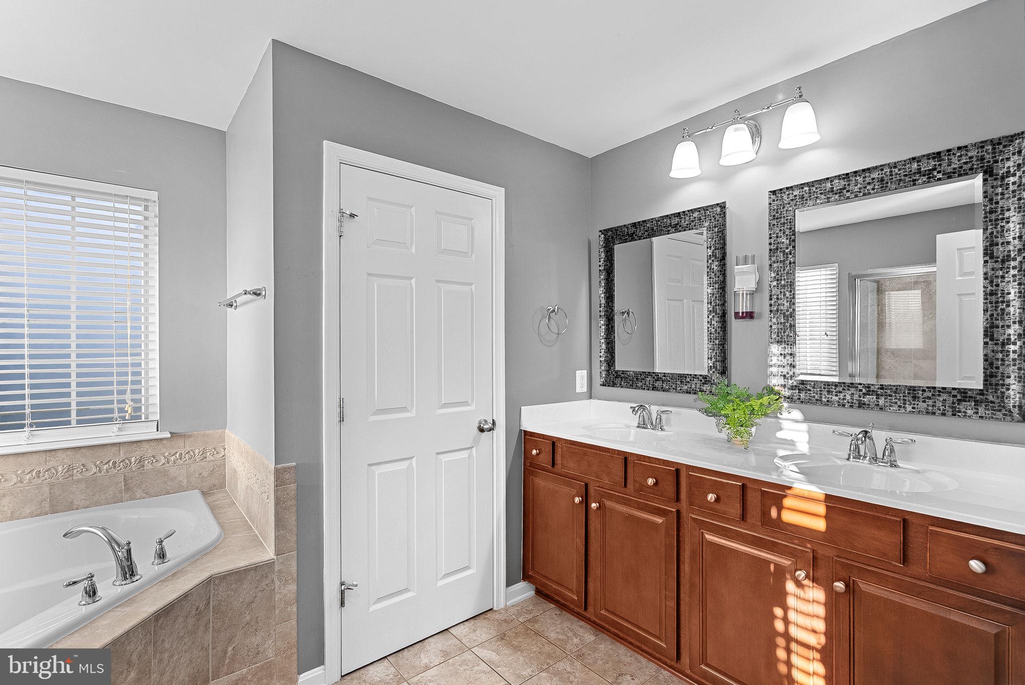 809 Devonshire Circle Purcellville, VA 20132 - Photo 21 of 36 a bathroom with a granite countertop tub sink and mirror