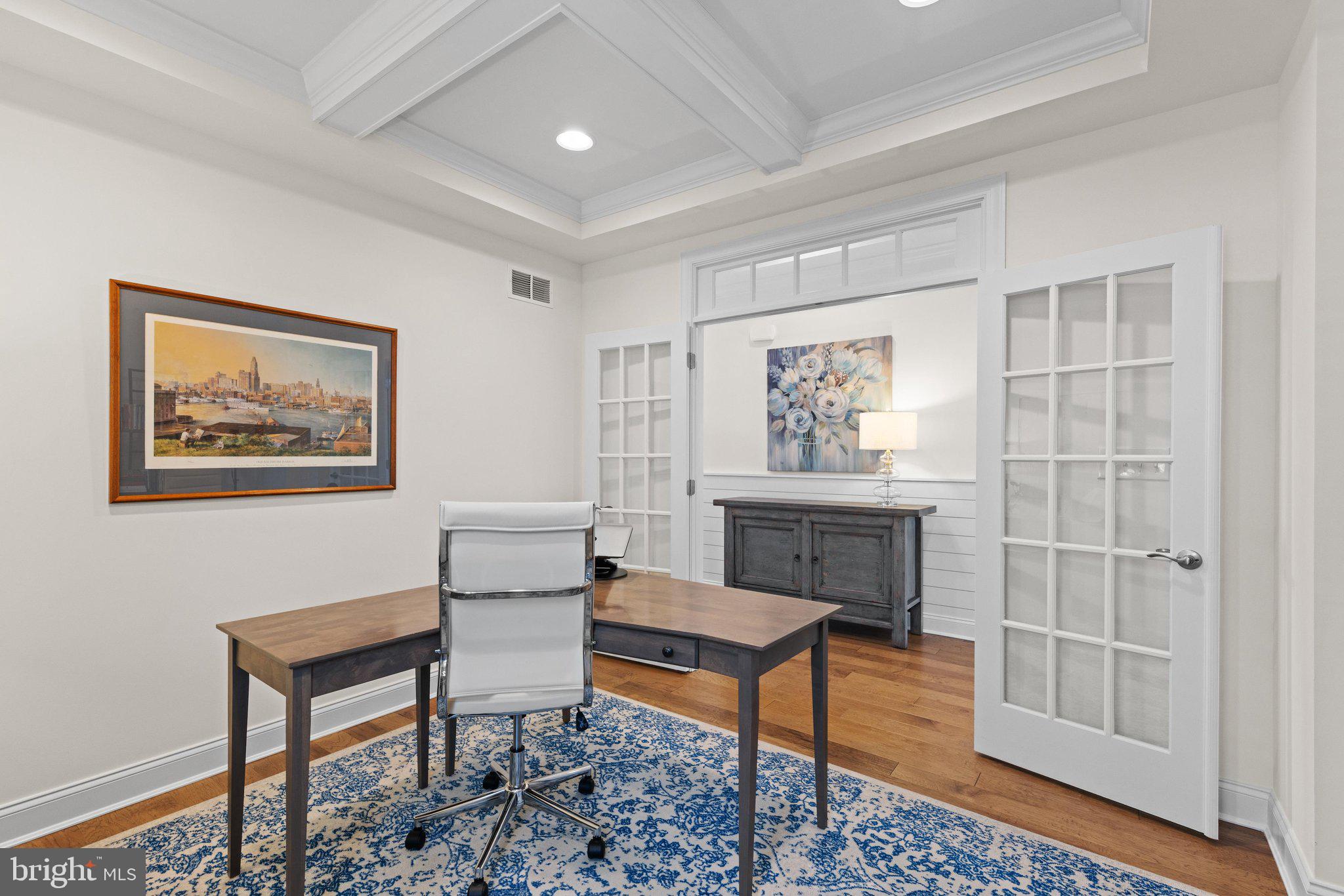 11119 Marvil Road Lewes, DE 19958 - Photo 9 of 56 3rd Bedroom French doors + coffered ceiling.