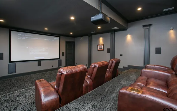 a projector room with furniture