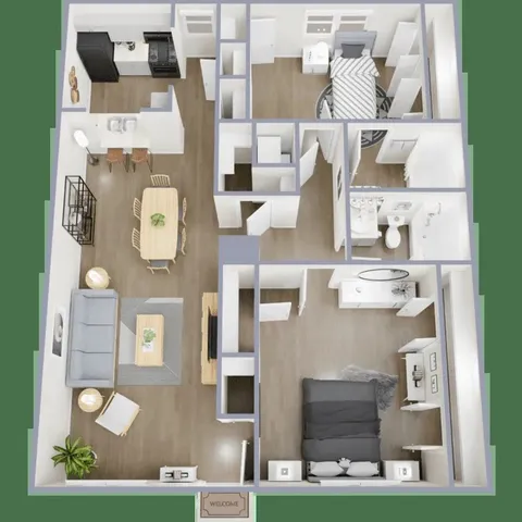 view of living room and kitchen