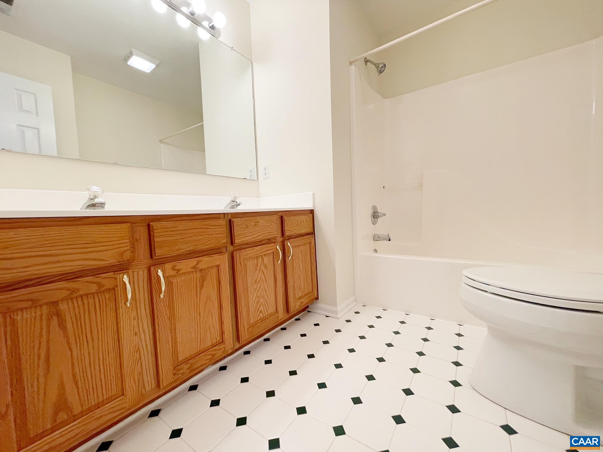 216 Rudolph Street Ruckersville, VA 22968 - Photo 25 of 39 a bathroom with a sink a toilet a shower and a mirror