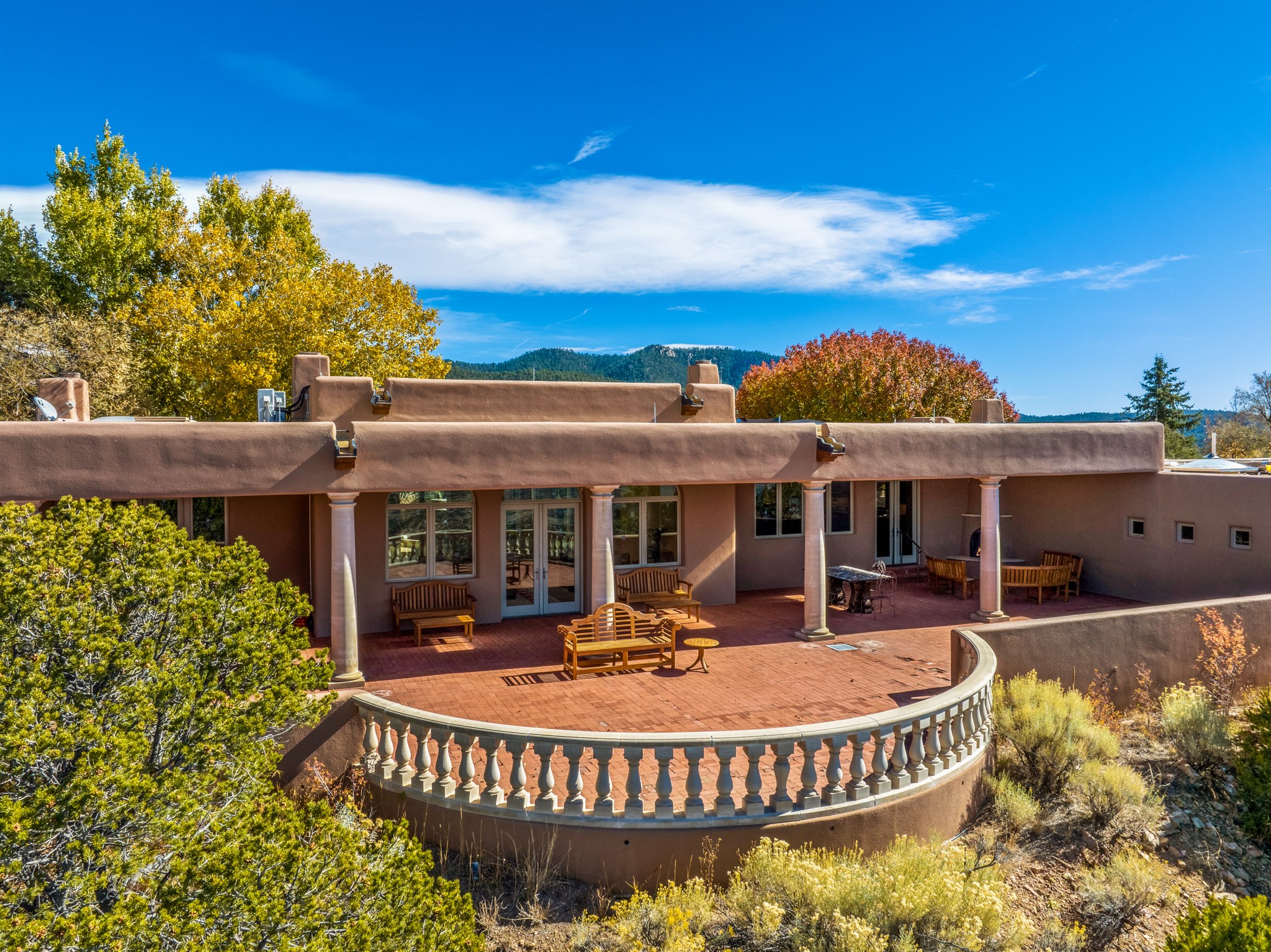 243 Double Arrow Road Santa Fe, NM 87505 - Photo 42 of 43 Aerial View of Veranda