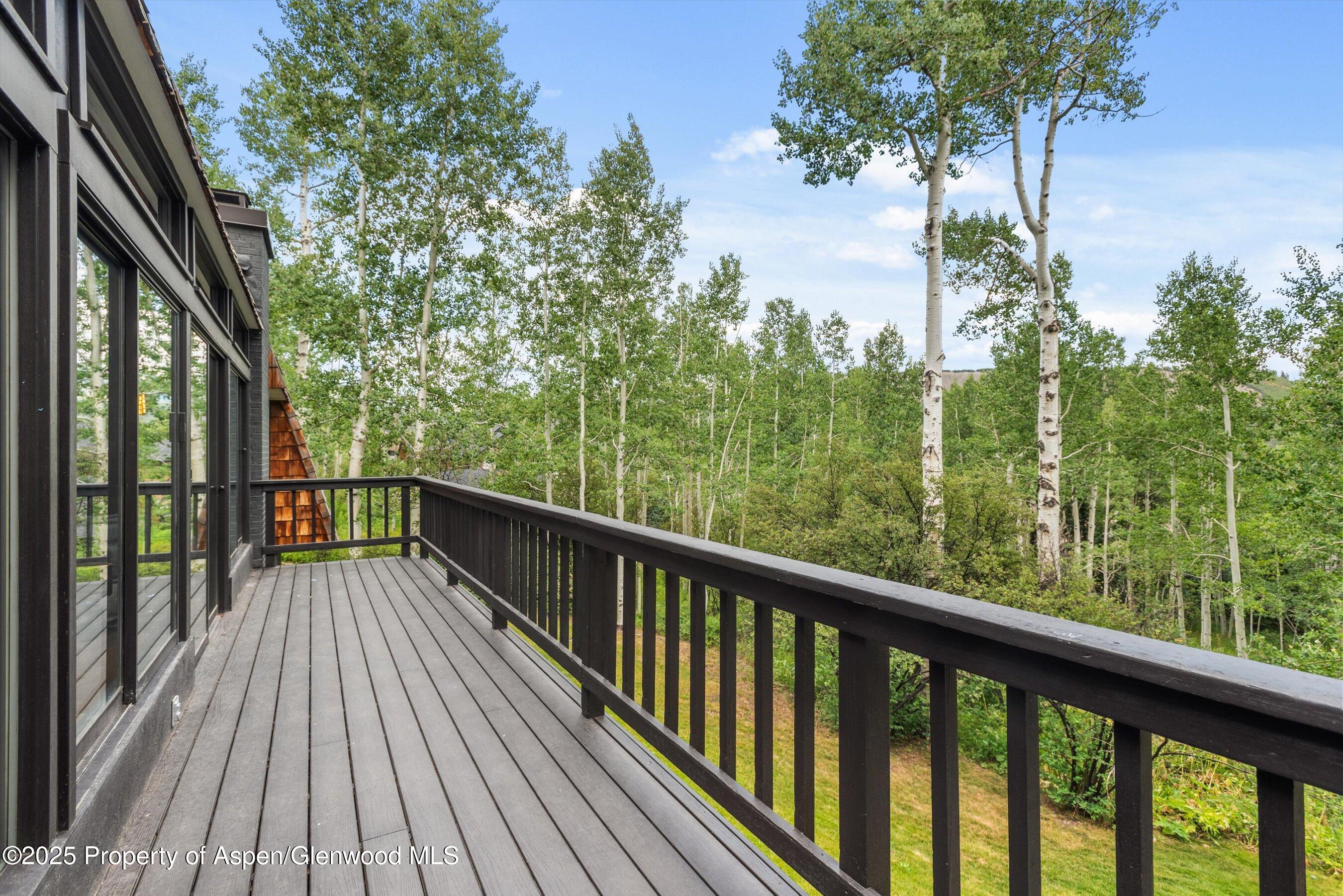 49 Elk Ridge Lane Snowmass Village, CO 81615 - Photo 37 of 38 a view of balcony with wooden floor and fence