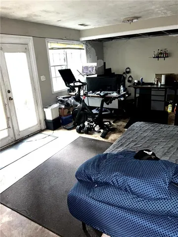 a living room with furniture