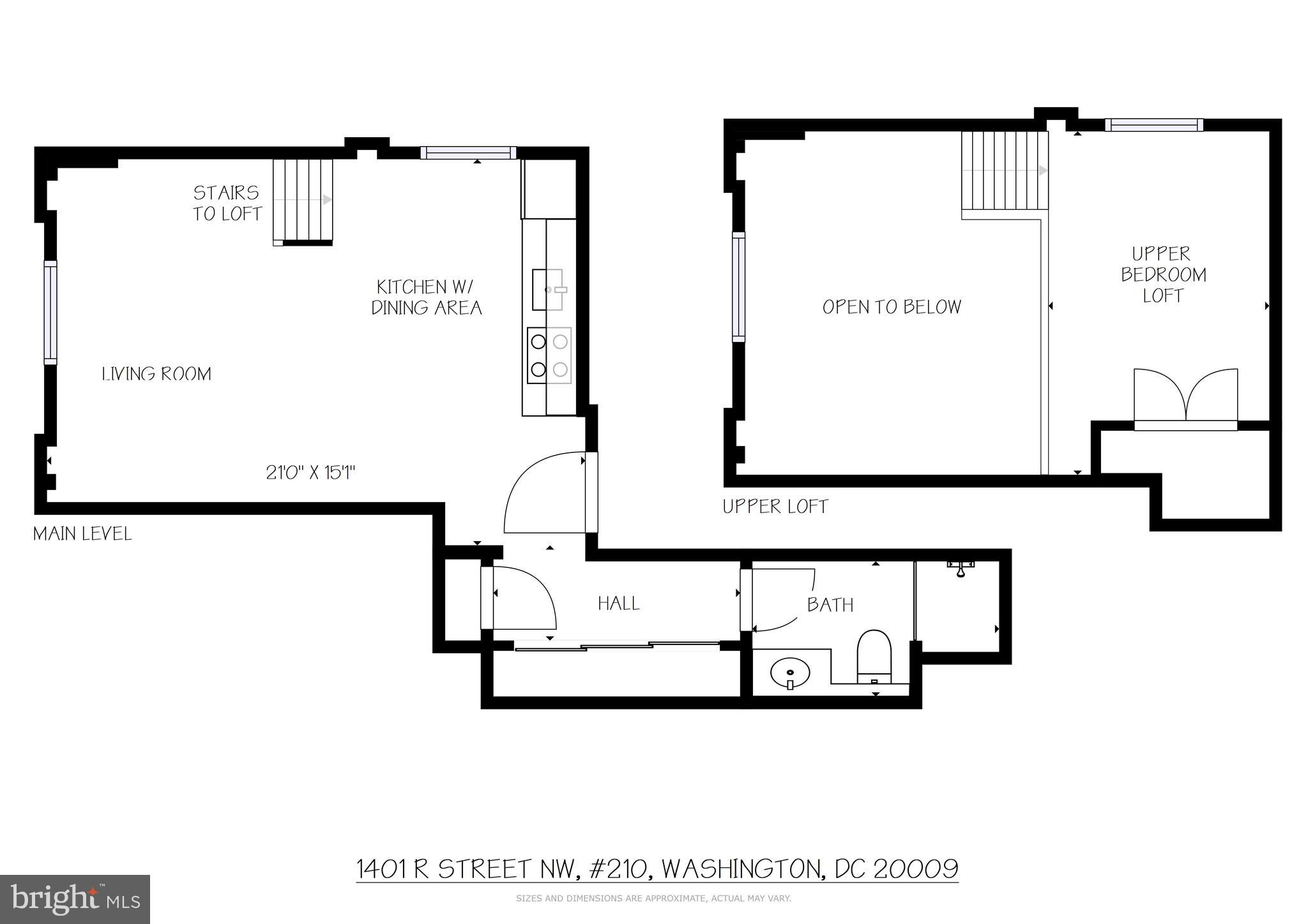 1401 R Street Northwest, Unit 210 Washington, DC 20009 - Photo 25 of 25 Floor Plan