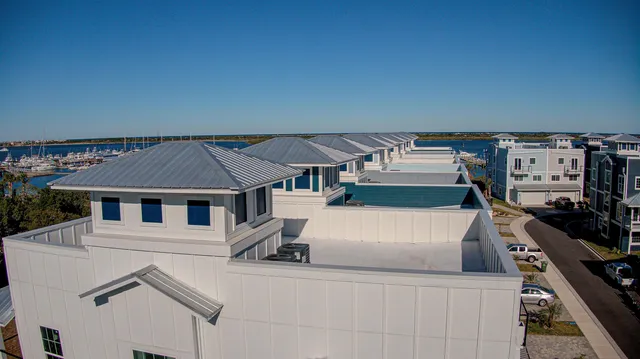 a view of a room with racks on the wall