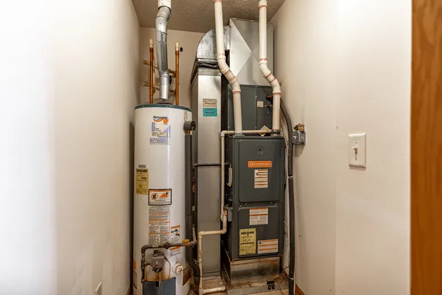 a close view of water heater room
