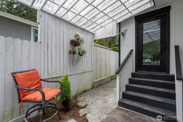 a view of an outdoor sitting area