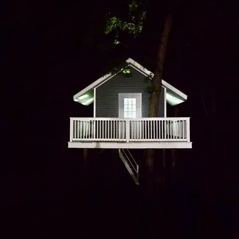 a view of building with yard