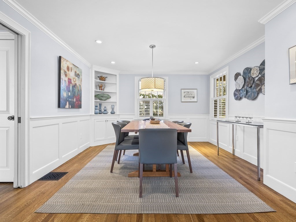 35 Lehigh Road Wellesley, MA 02482 - Photo 8 of 23 a view of a dining room with furniture window and wooden floor