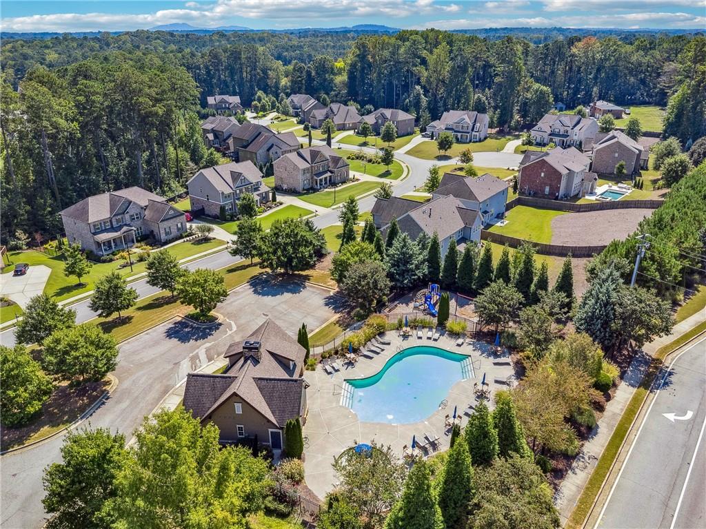 4409 Talisker Lane Acworth, GA 30101 - Photo 57 of 61 an aerial view of a house with a swimming pool yard and outdoor seating