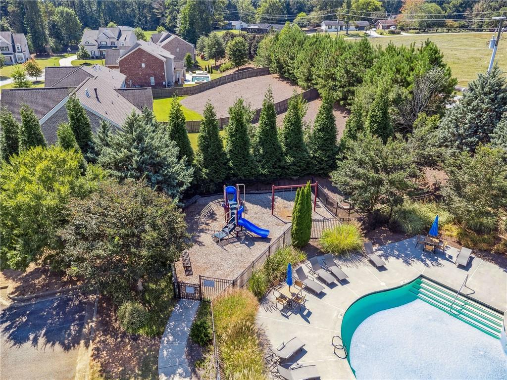 4409 Talisker Lane Acworth, GA 30101 - Photo 58 of 61 an aerial view of house with yard swimming pool and outdoor seating
