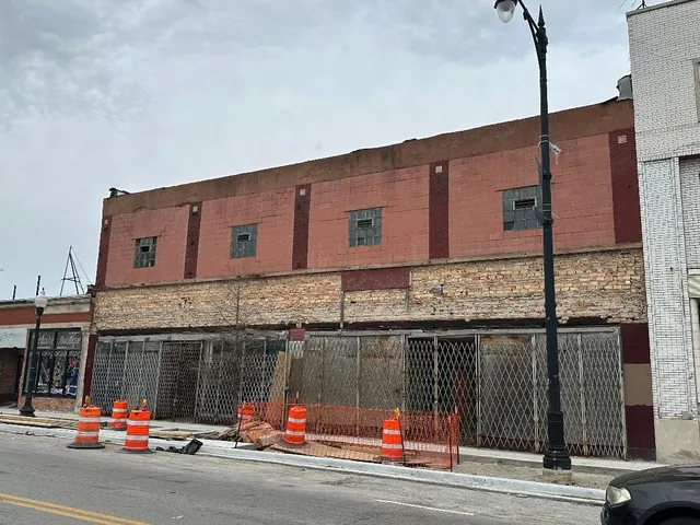 a car parked in front of a building