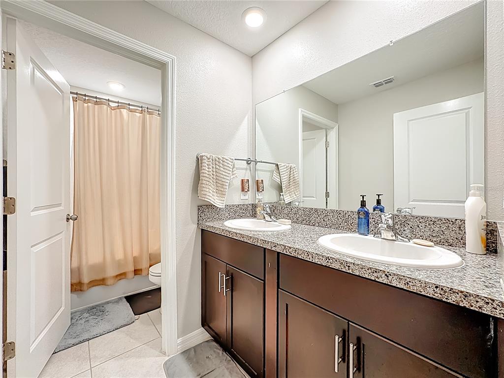 1511 Tiger Tooth Place Ruskin, FL 33570 - Photo 46 of 59 a bathroom with a granite countertop sink and a mirror