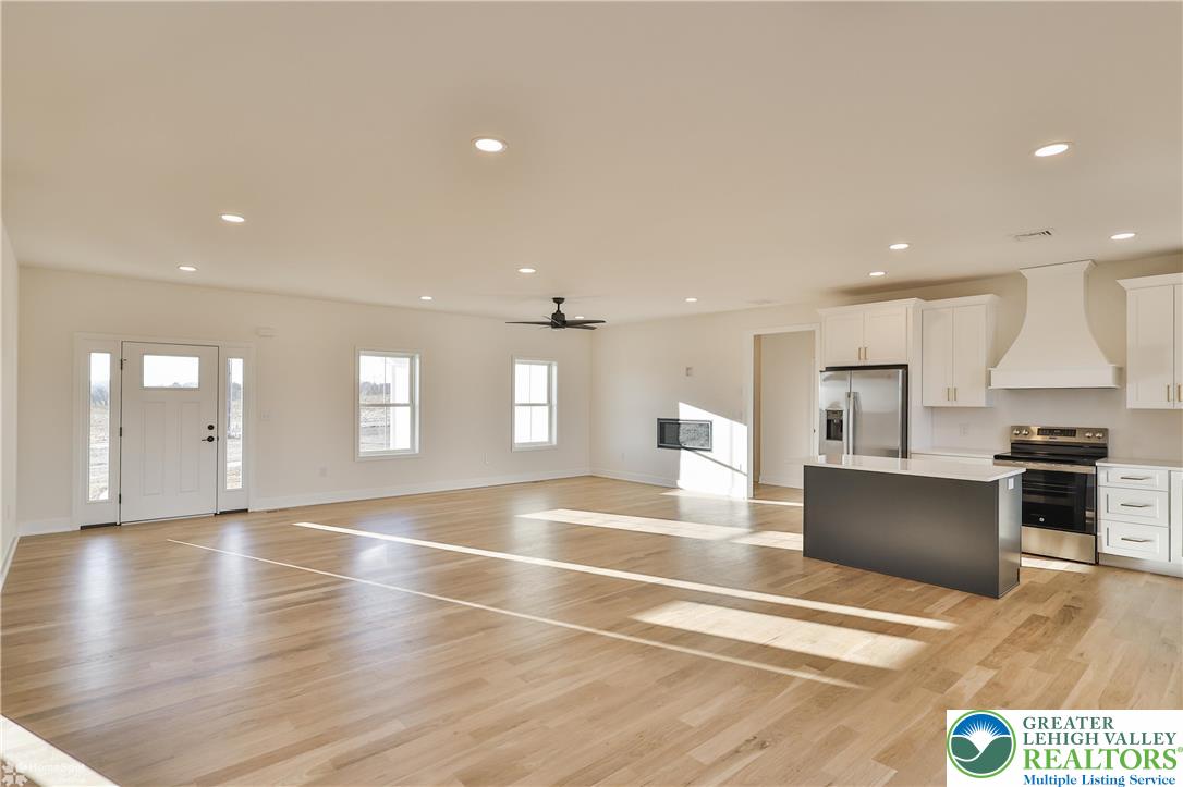 464 Long Lane Road Walnutport, PA 18088 - Photo 24 of 50 a view of kitchen with stainless steel appliances refrigerator oven and cabinets