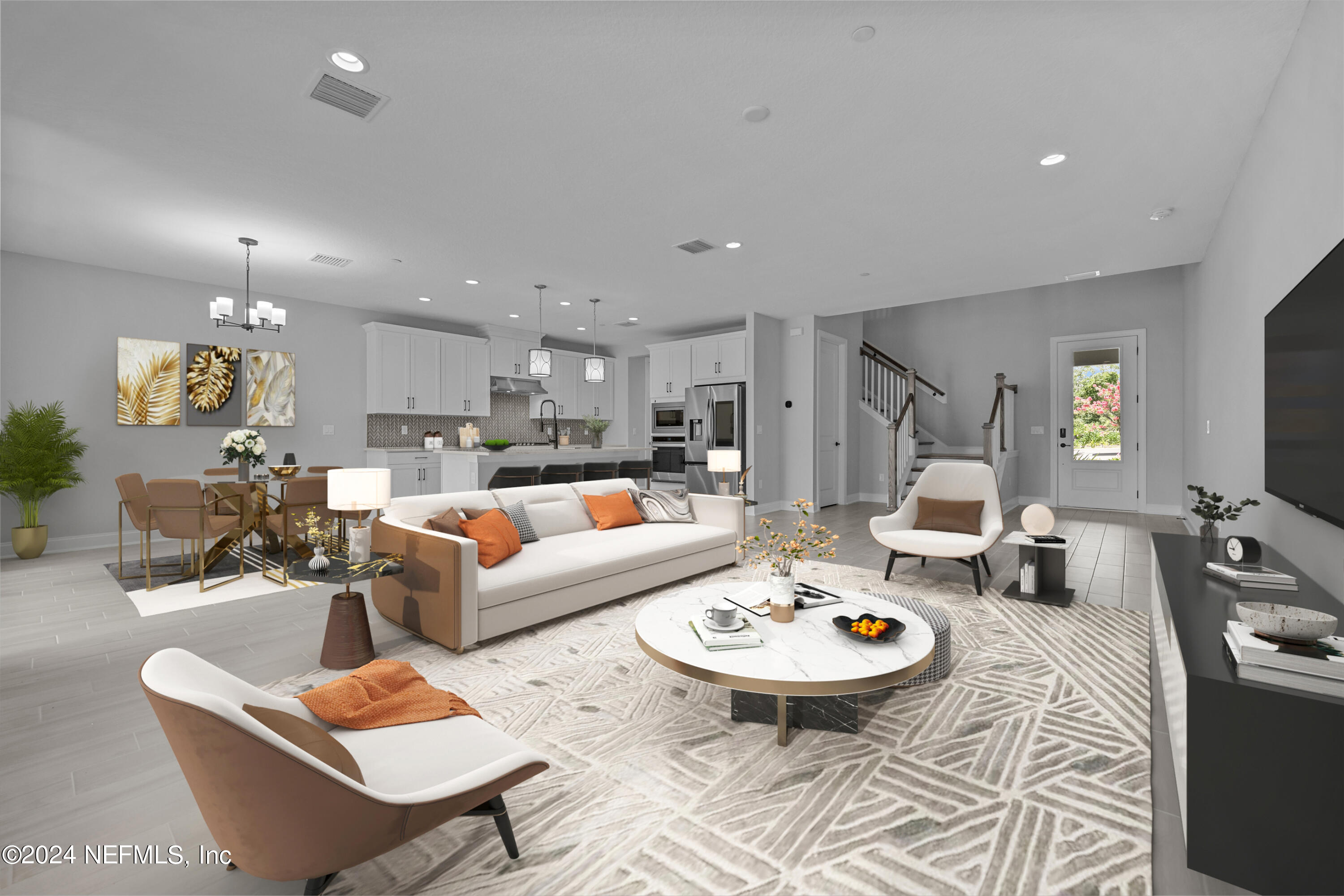 27 Oak Pk Drive St. Johns, FL 32259 - Photo 59 of 71 a living room with lots of furniture kitchen view and a large window