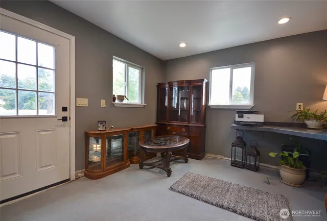 a car parked in a garage