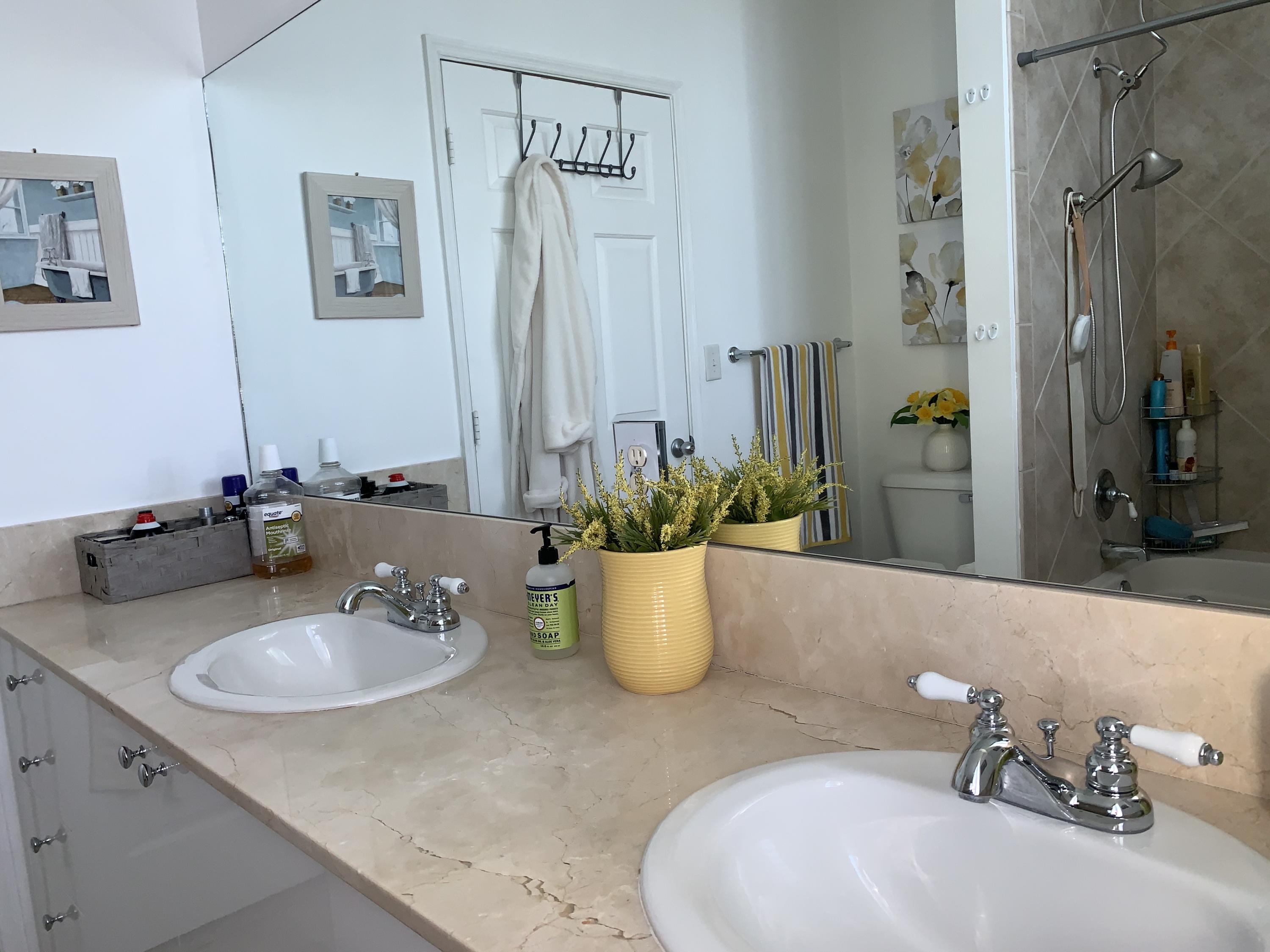 802 West Windward Way, Unit PH15 Lantana, FL 33462 - Photo 34 of 34 a bathroom with a sink a mirror and potted plant