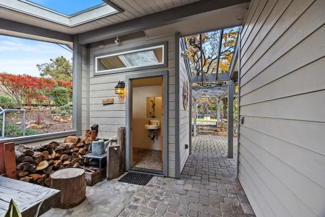 a view of outdoor space and seating area