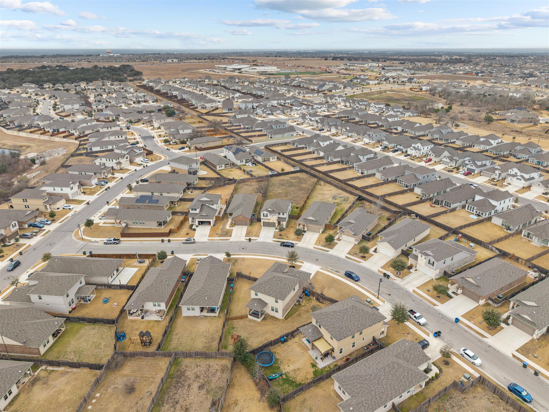 331 Mountain Valley Street Georgetown, TX 78628 - Photo 36 of 40 Aerial overview of the home reflecting large lot situated nicely on street