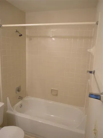 a bathroom with a shower and a bathtub