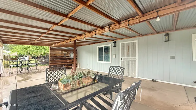 a outdoor living space with furniture