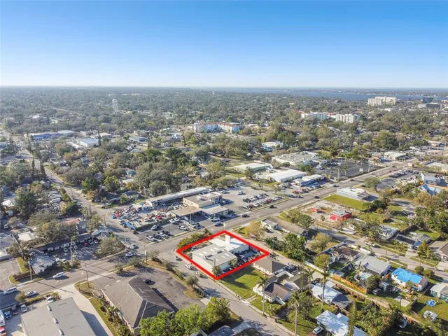 an aerial view of a city