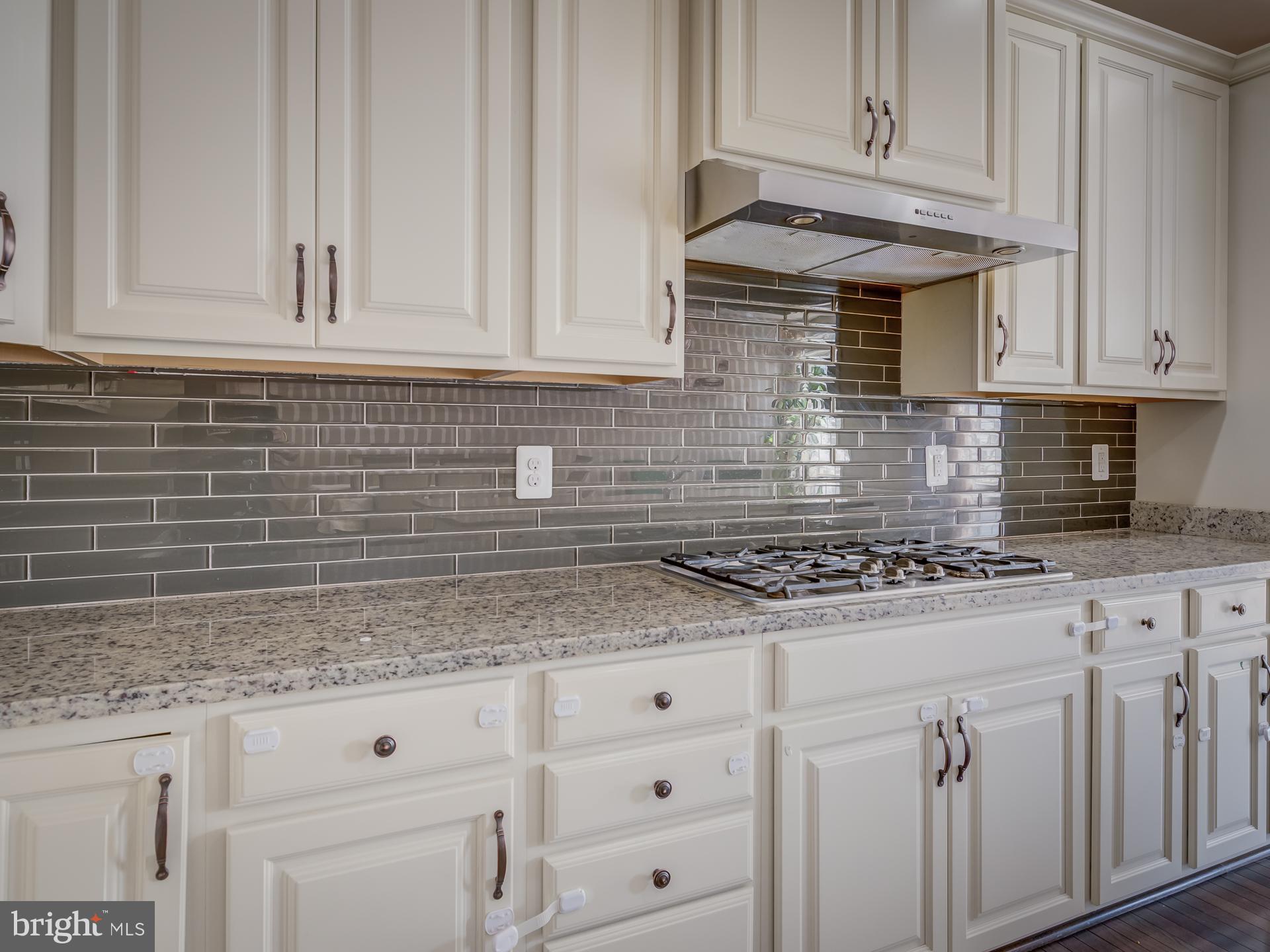 23480 Logans Ridge Terrace Ashburn, VA 20148 - Photo 14 of 66 a kitchen with granite countertop white cabinets and white appliances