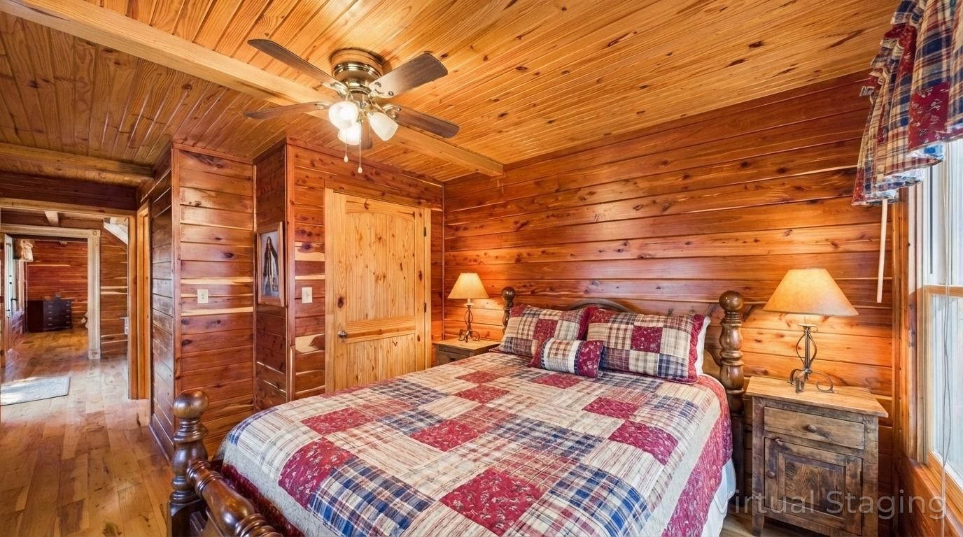 22 Roberts Lane Cadiz, KY 42211 - Photo 13 of 84 a bedroom with a bed and a chandelier