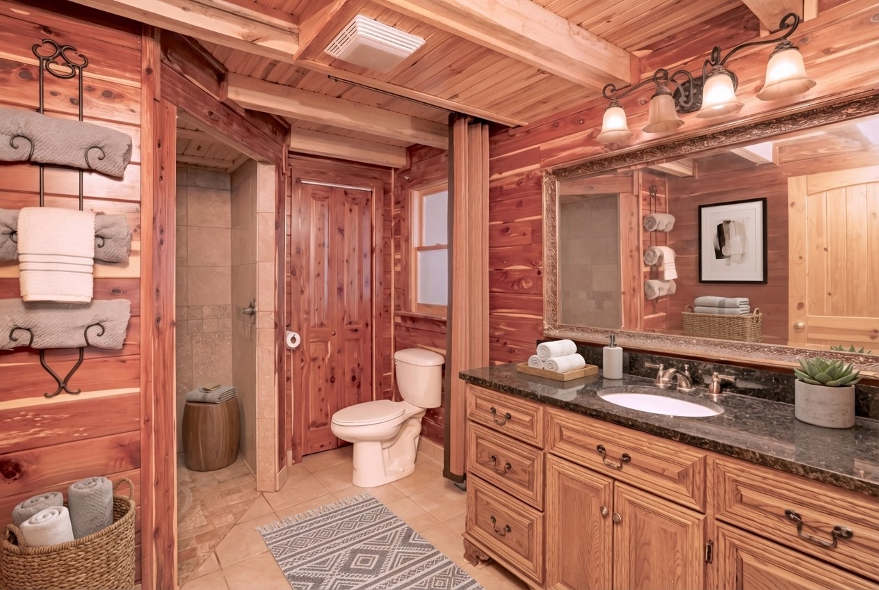 22 Roberts Lane Cadiz, KY 42211 - Photo 29 of 84 a spacious bathroom with double vanity a toilet a mirror and a shower