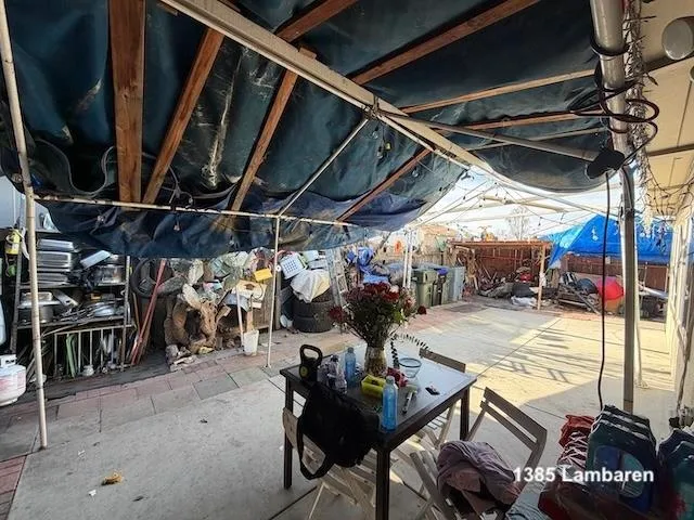 a view of a bike storage area