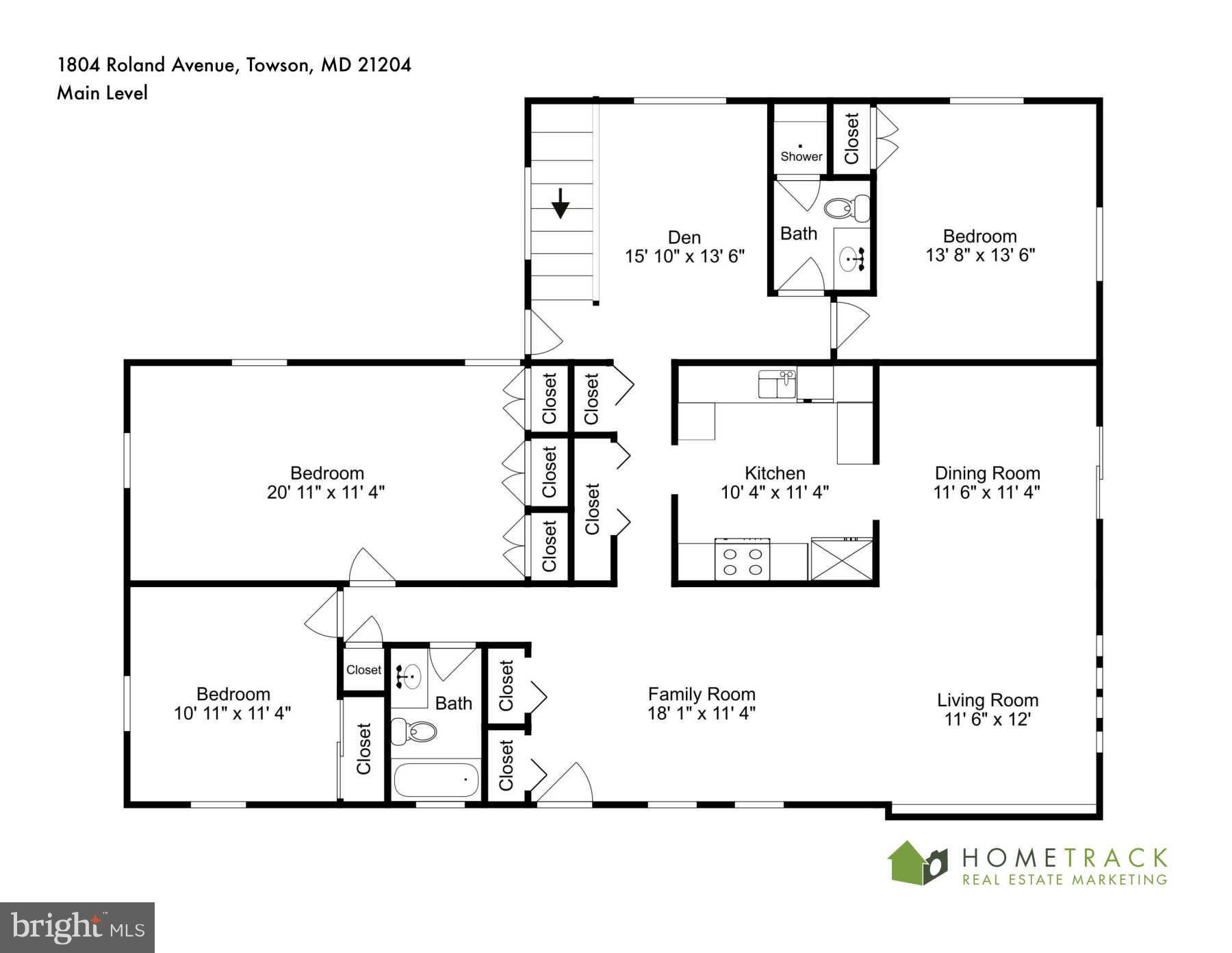 1804 Roland Avenue Towson, MD 21204 - Photo 29 of 30 Main Level Floor Plan