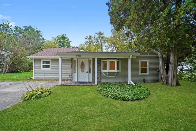 front view of a house with a yard