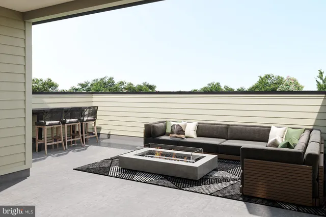 a terrace view with seating space