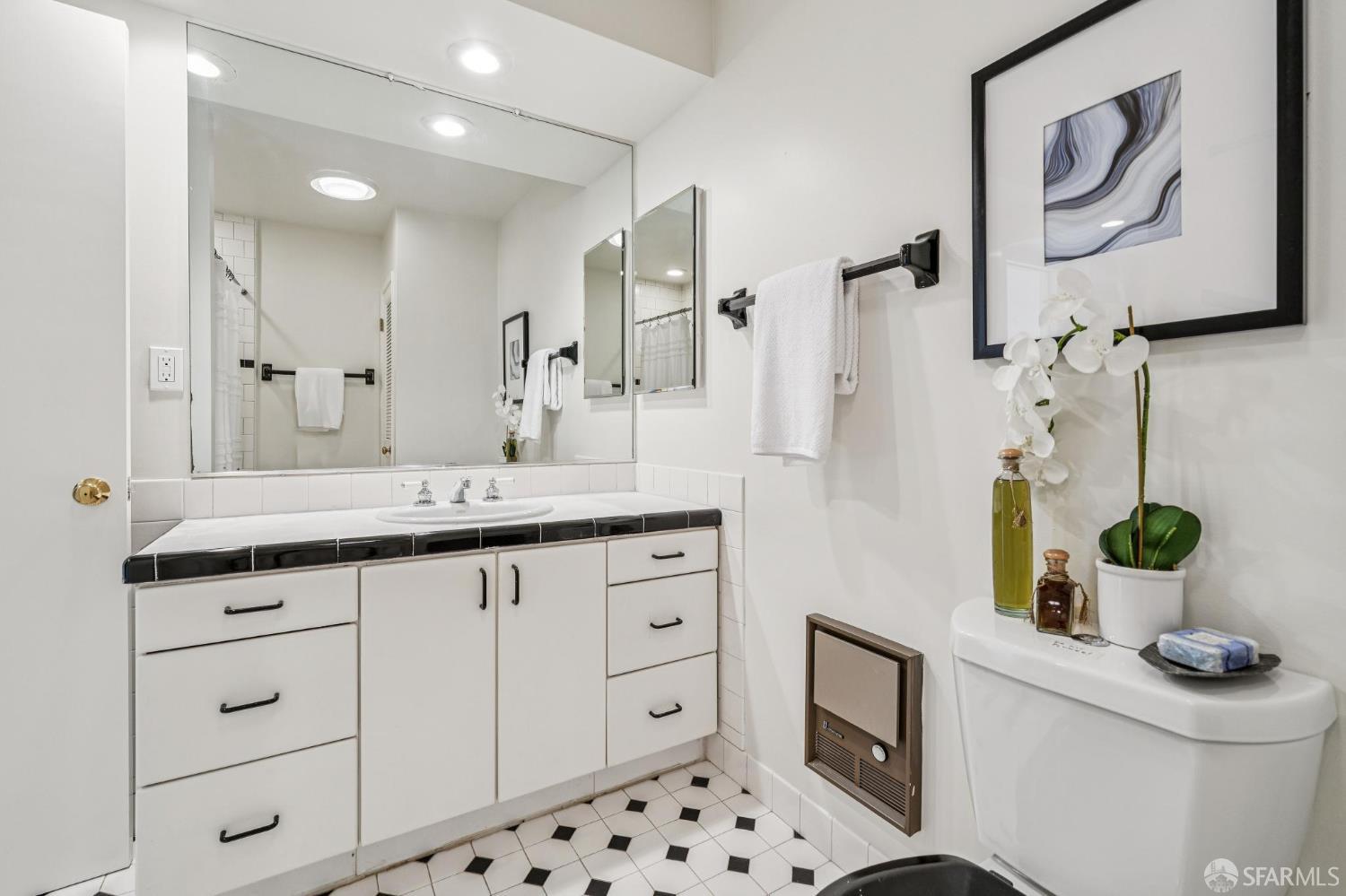 473 Melrose Avenue San Francisco, CA 94127 - Photo 71 of 94 a bathroom with a sink a potted plant and a mirror