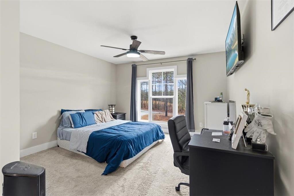1270 McGarity Road Temple, GA 30179 - Photo 28 of 58 a bedroom with a bed a flat screen tv and a couch