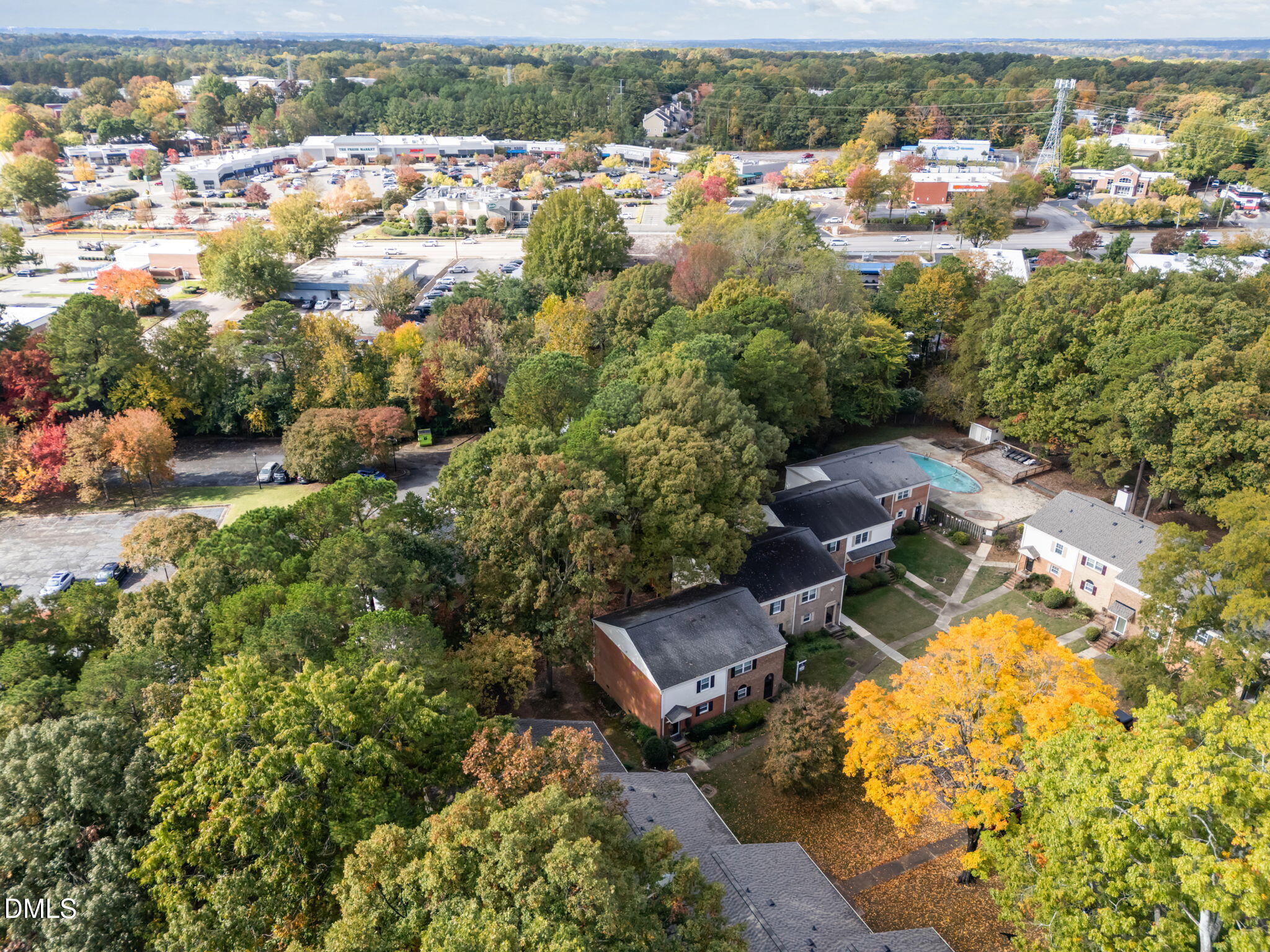 6423 New Market Way Raleigh, NC 27615 - Photo 32 of 33 an aerial view of residential houses with outdoor space